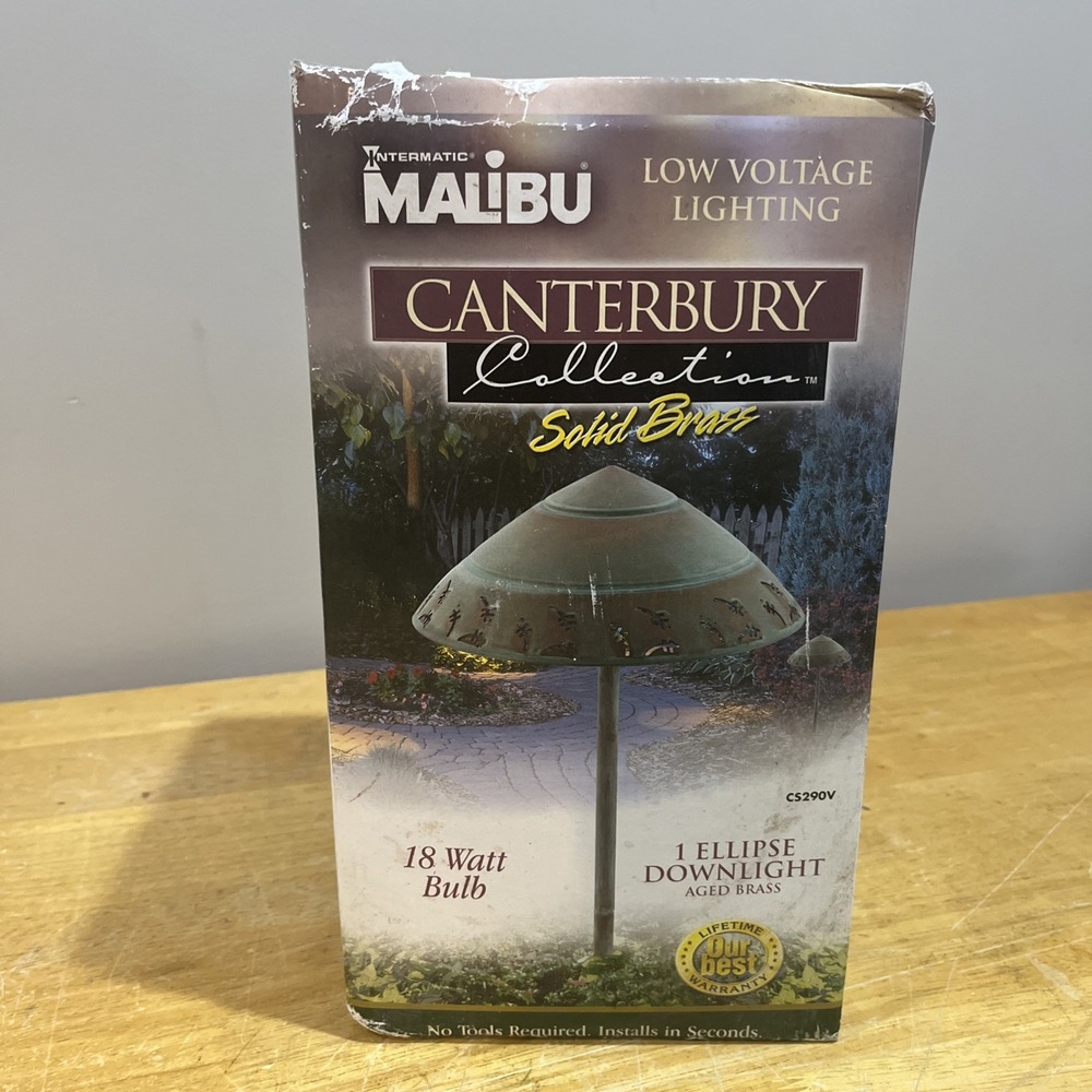 Malibu CS290 Premium Cast Metal Ellipse Path Downlight 21" Aged Brass Box Damage